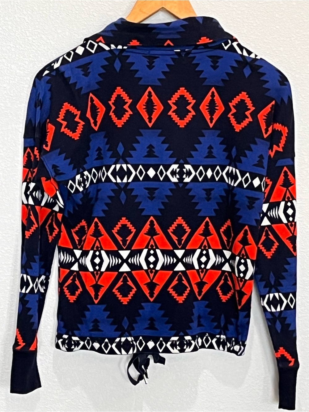 Lauren Ralph Lauren Active Aztec Southwest Zip Jacket PS Black Red Lightweight - Picture 3 of 12